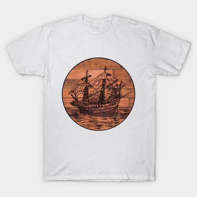 Wooden Ship T-Shirt by Bishop Creations